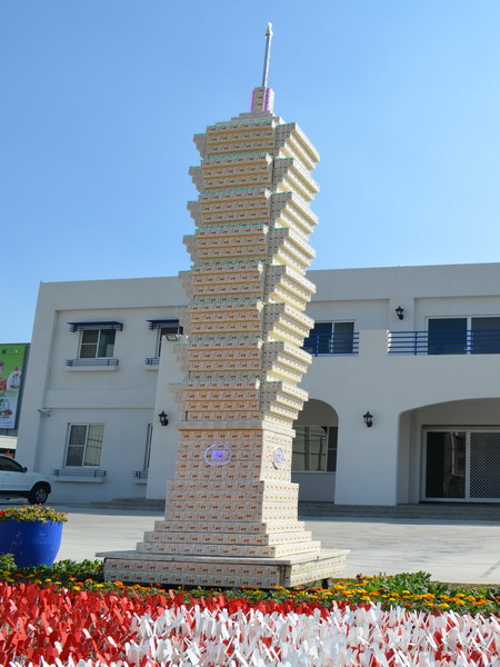 台南安定區古寶無患子打造一座縮小版101 新春期間開放遊客拍照