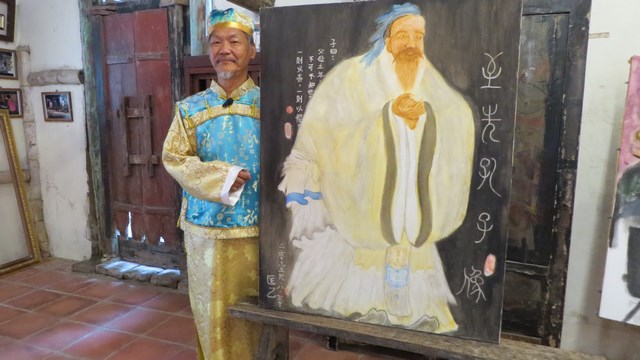 928教師節快要到了 台灣瘋癲畫家匡乙完成孔子畫作歡迎大家來參觀