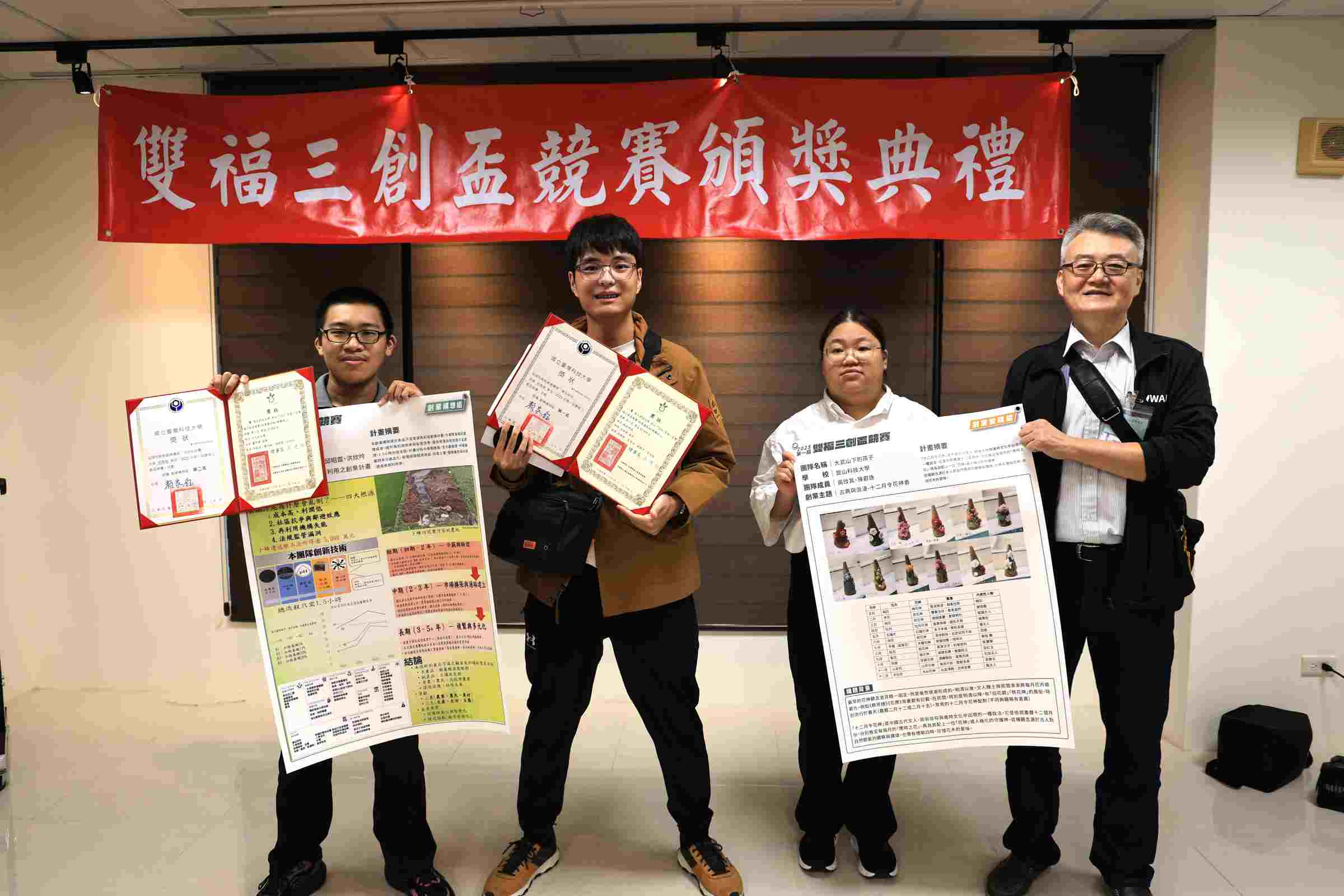 崑山科大新世代展露創業力 「雙福三創盃競賽」奪三獎