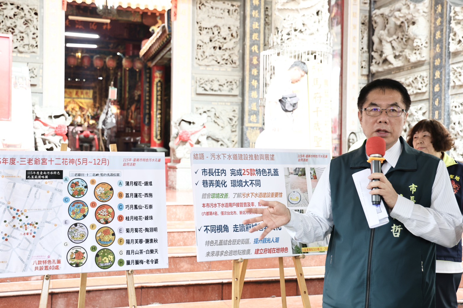 台南黃偉哲:污水孔蓋變文化導覽節點 點亮北區特色
